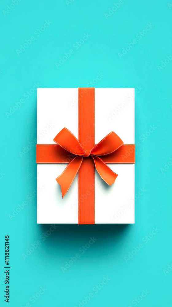 A vibrant gift box with a red ribbon against a turquoise background, symbolizing celebration and joy. A vibrant gift box with a red ribbon against a turquoise background, symbolizing celebration and joy.