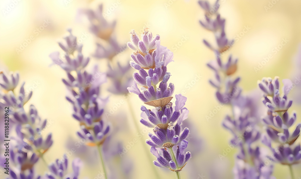A close-up of lavender flowers in soft light, showcasing their delicate beauty. A close-up of lavender flowers in soft light, showcasing their delicate beauty.