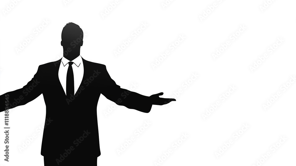 Simple and Cute Business Man Silhouette Simple and Cute Business Man Silhouette