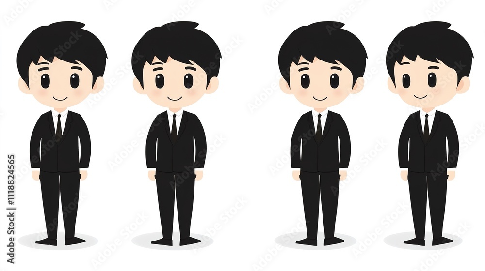 Simple and Cute Business Man Silhouette Simple and Cute Business Man Silhouette