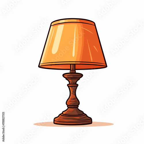 Cartoon Table Lamp Vector Illustration for Children�s Room Decor photo