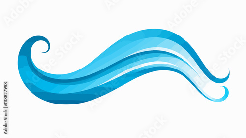 Swirly Waves Tears Icon Logo: Dynamic Natural Water Splash Symbol