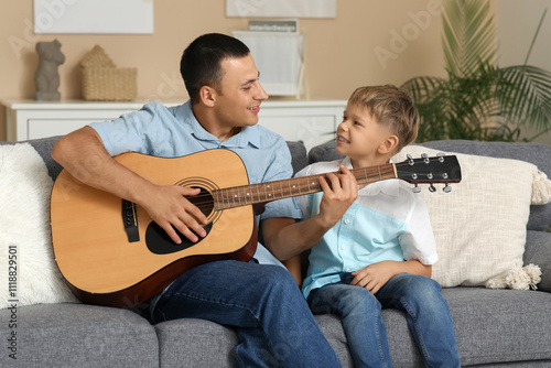 Happy father with his littl...