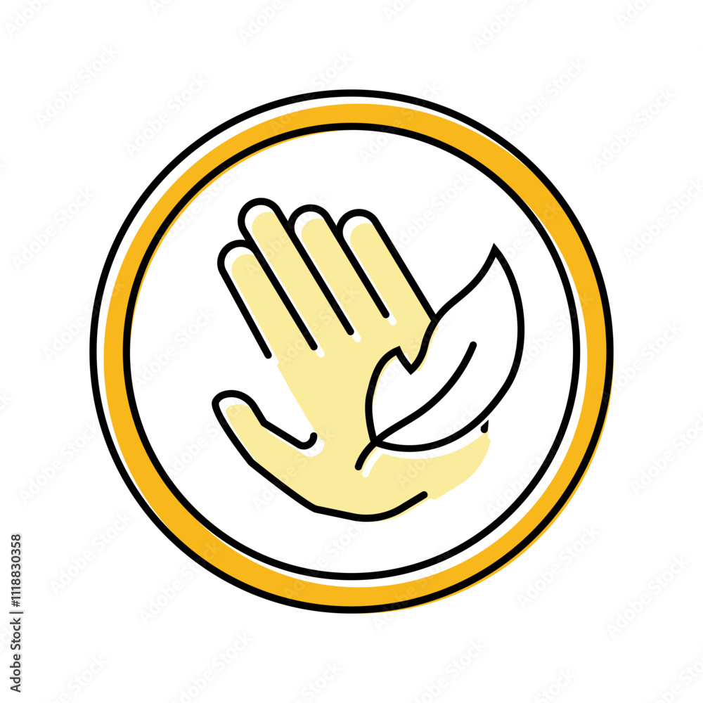 Fototapeta premium hypoallergenic label product caution color icon vector. hypoallergenic label product caution sign. isolated symbol illustration