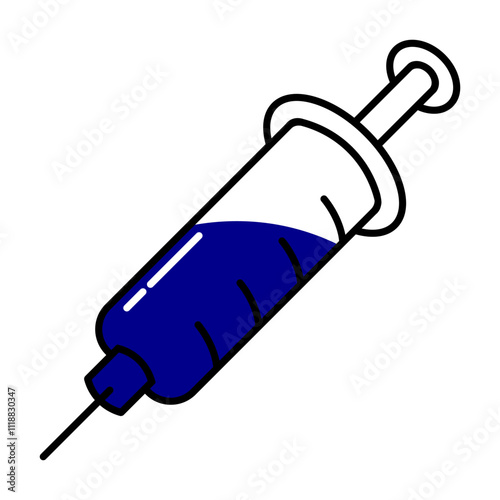  injection icon for web, computer and mobile app. syringe icon. blue vaccine icon.