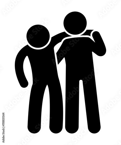 stickman figure first aid. cartoon help people walk. icon silhouette. comic style.