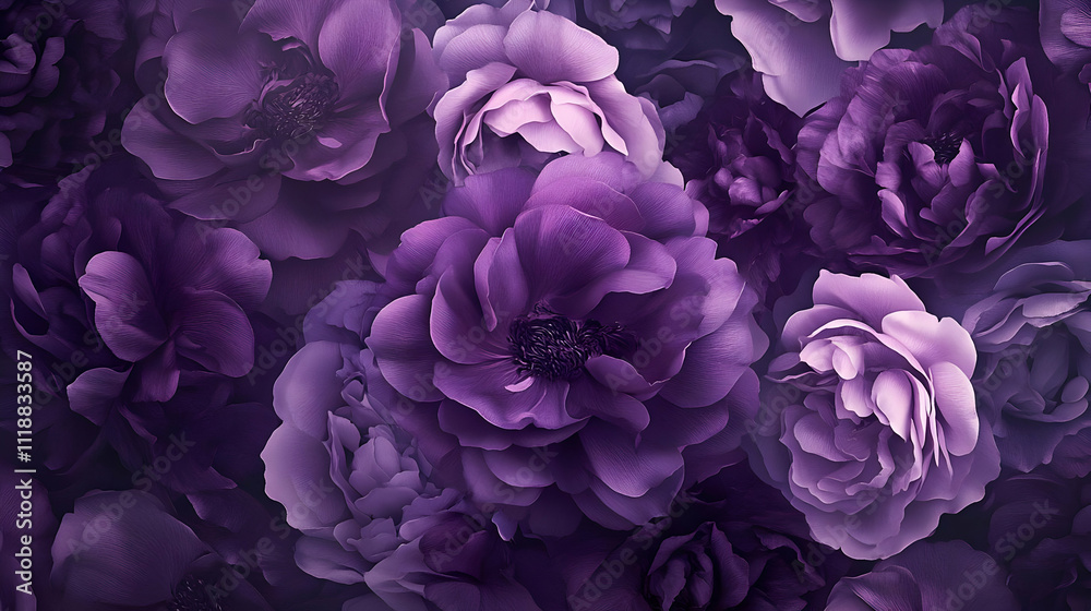 A close-up of lush purple flowers creating a vibrant, textured floral background. A close-up of lush purple flowers creating a vibrant, textured floral background.