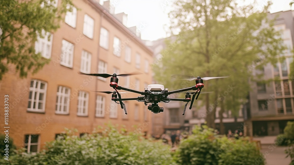 Drone Racing in Urban Settings Pilots showcasing precision flying skills as they race drones through an urban parkour course with jumps and obstacles Drone Racing in Urban Settings Pilots showcasing precision flying skills as they race drones through an urban parkour course with jumps and obstacles