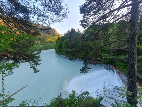 Landscape of Lech Falls near Fussen, Bavaria, Germany photo