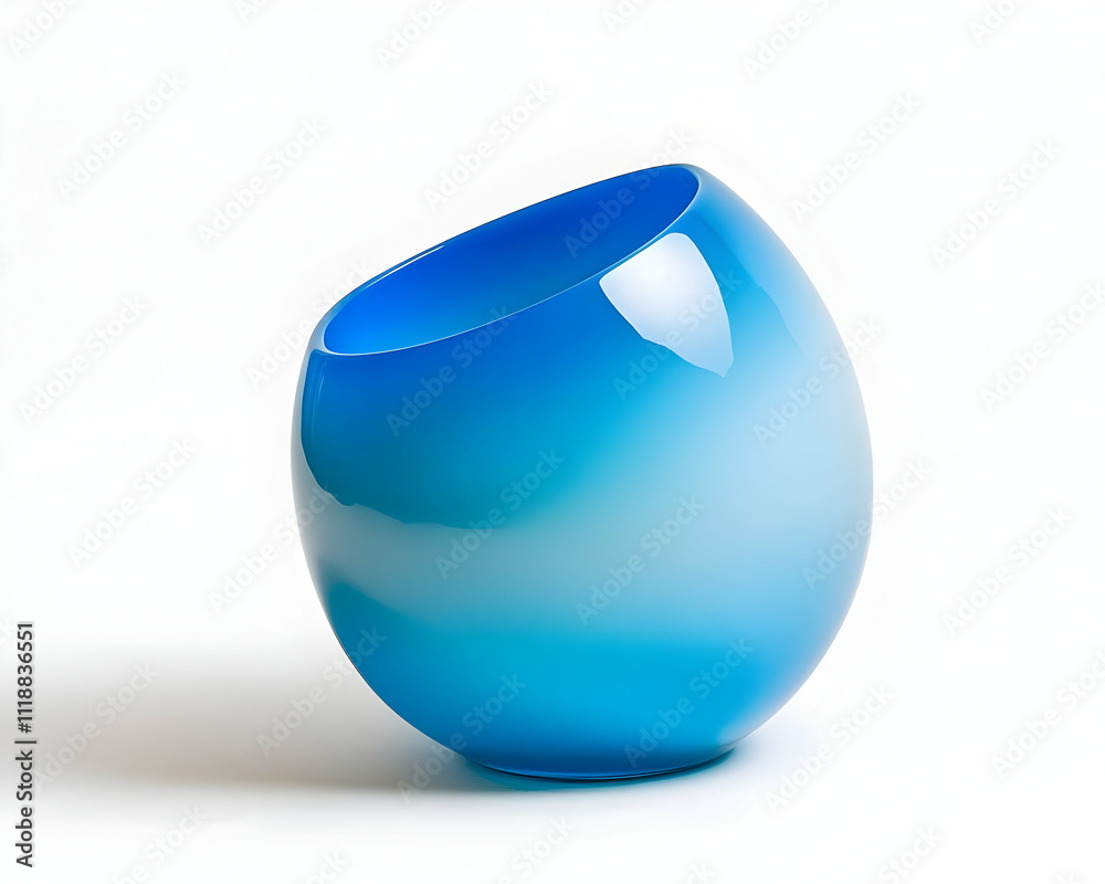 A smooth, abstract blue vase with a gradient effect, designed for decorative purposes. A smooth, abstract blue vase with a gradient effect, designed for decorative purposes.