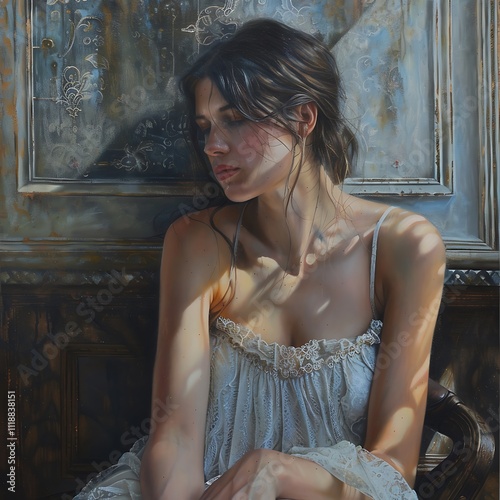 Figurative Art: A Captivating Exploration of Human Form and Emotion, Blending Realism with Artistic Expression to Convey Deep Narratives Through Abstract and Representational Elements photo