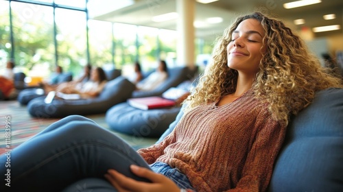 AI-Powered Education Platforms AI-powered study breaks suggesting relaxation techniques to reduce stress One main object high quality very detailed Professional image