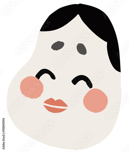 おかめのベクターイラスト