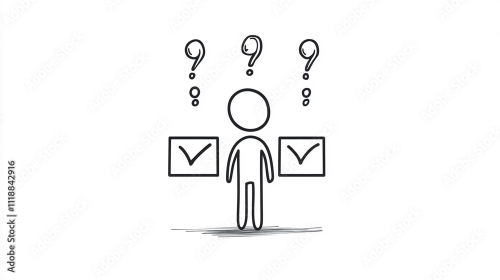 Stick Figure Ticking Off Seven Boxes on a Checklist Stick Figure Ticking Off Seven Boxes on a Checklist