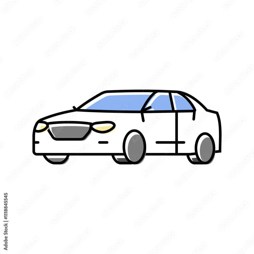 Naklejka premium car auto color icon vector. car auto sign. isolated symbol illustration