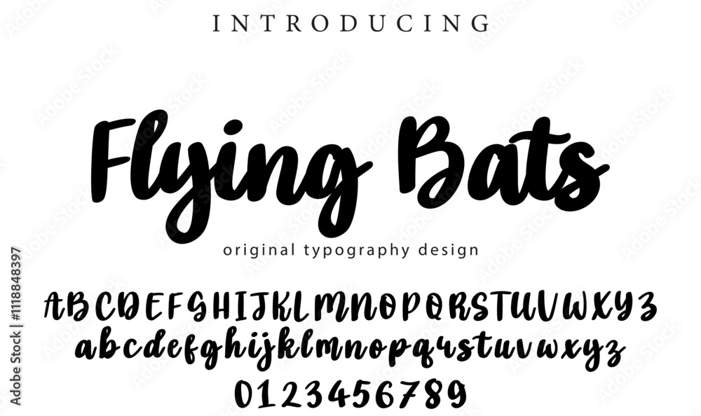 Flying Bats Font Stylish brush painted an uppercase vector letters, alphabet, typeface Flying Bats Font Stylish brush painted an uppercase vector letters, alphabet, typeface