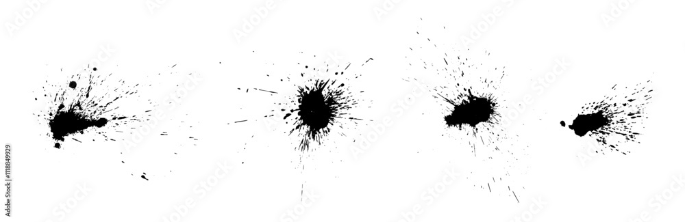 Set of abstract ink blots, stains, drops, splashes. Vector graphics. Set of abstract ink blots, stains, drops, splashes. Vector graphics.
