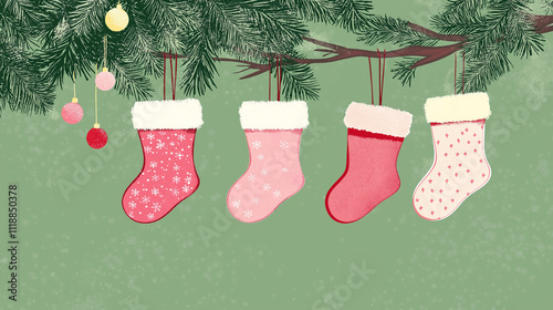 christmas socks on a tree