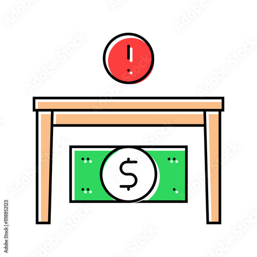 bribery money business cash color icon vector. bribery money business cash sign. isolated symbol illustration