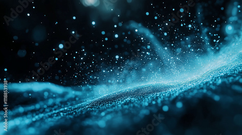 Wallpaper Mural A radiant explosion of blue particles in a blurred cosmic background, with subtle glowing effects symbolizing technology and futuristic possibilities Torontodigital.ca