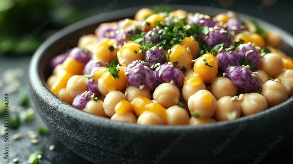 Experimental Plant-Based Foods A plant-based tuna salad made from chickpeas and nori for a seafood alternative One main object high quality very detailed Professional image Experimental Plant-Based Foods A plant-based tuna salad made from chickpeas and nori for a seafood alternative One main object high quality very detailed Professional image