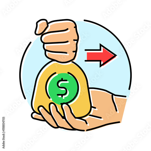 kickback money business cash color icon vector. kickback money business cash sign. isolated symbol illustration