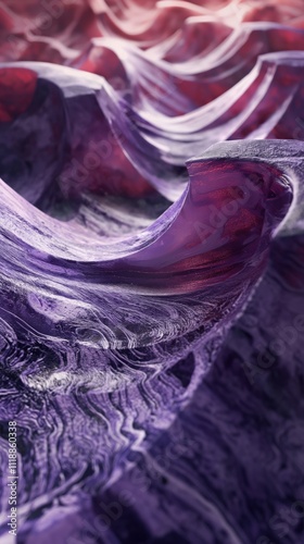 Swirling purple wave patterns with metallic highlights