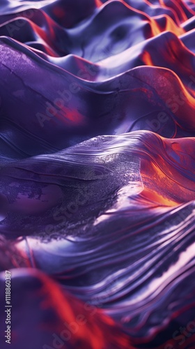 Purple and orange abstract wave design with textured finish