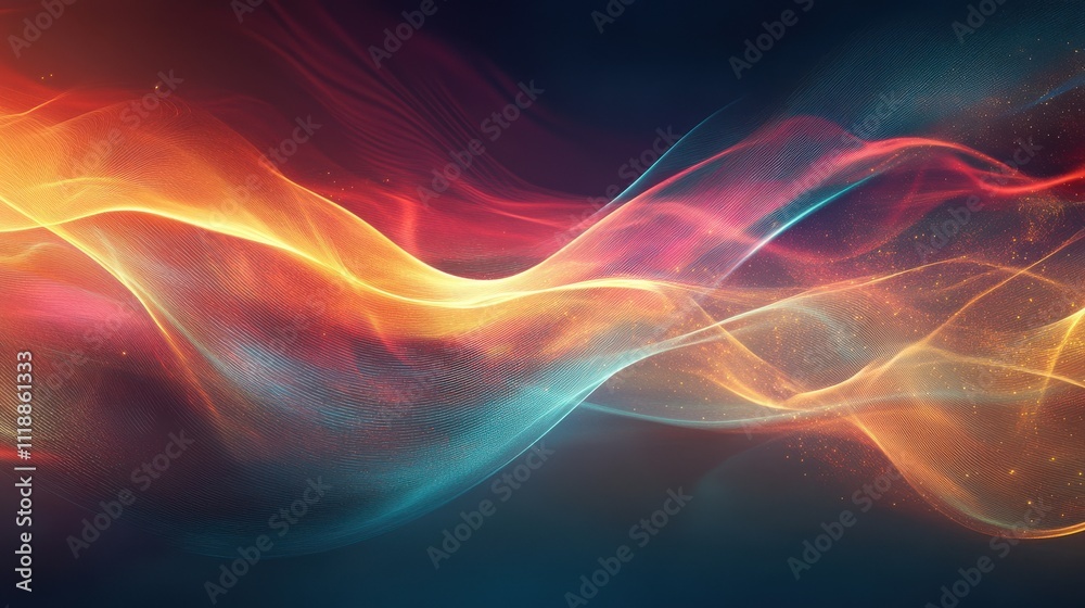 Colorful Waves of Light Creating a Stunning Abstract Background Colorful Waves of Light Creating a Stunning Abstract Background