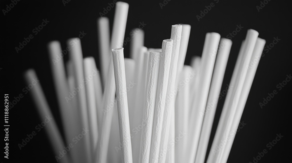 Bunch of white straws with dark background. Bunch of white straws with dark background.