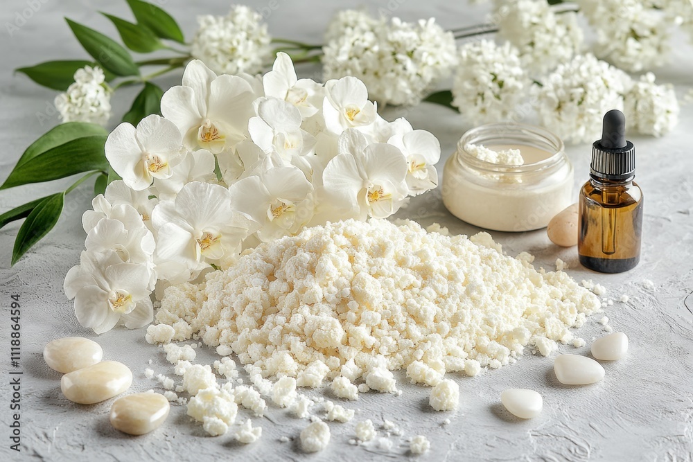 Natural skincare ingredients home setting product photography serene atmosphere close-up view beauty concept for wellness Natural skincare ingredients home setting product photography serene atmosphere close-up view beauty concept for wellness