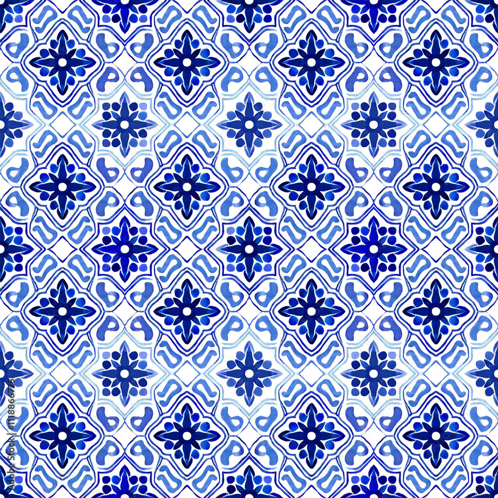 Quatrefoil Seamless Pattern for Header. Blue and Indigo Damask Print. Geometric Morrocan Tile. Quatrefoil Seamless Pattern for Header. Blue and Indigo Damask Print. Geometric Morrocan Tile.