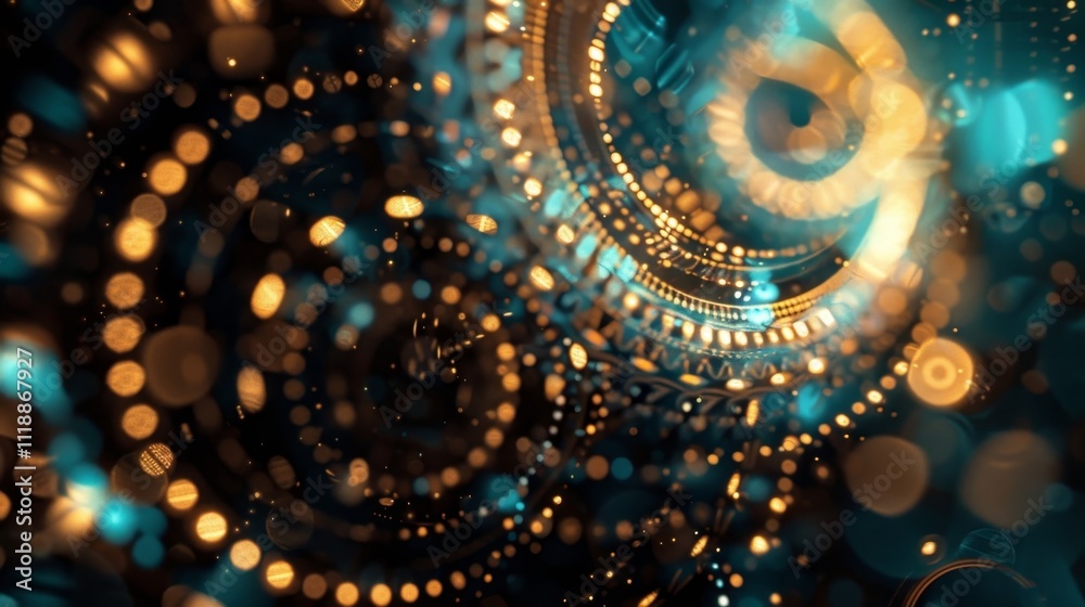 Obraz premium Some spiral arms feature intricate designs of blockchains and cryptographic keys showcasing the security and anonymity that comes with cryptocurrency.