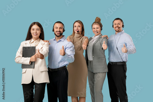 Team of technical support a...