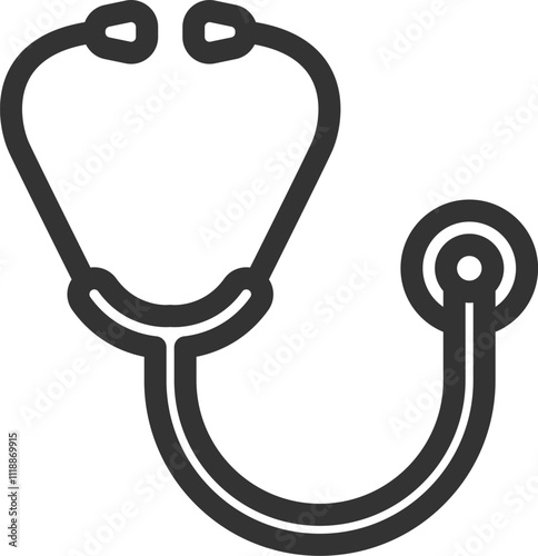 聴診器のアイコン（線画）のイラスト