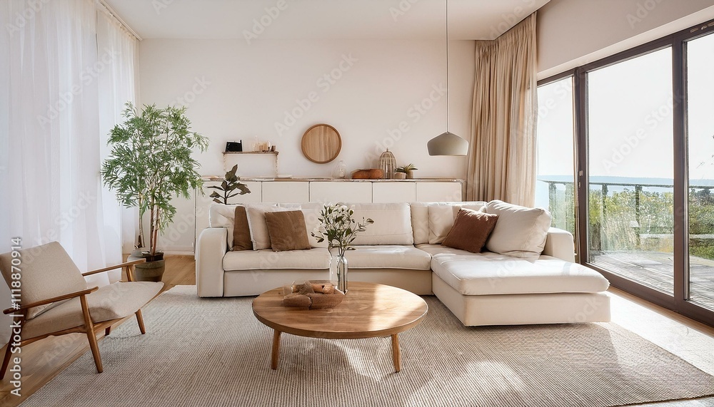 Fototapeta premium Creating a cozy atmosphere with textiles in rooms