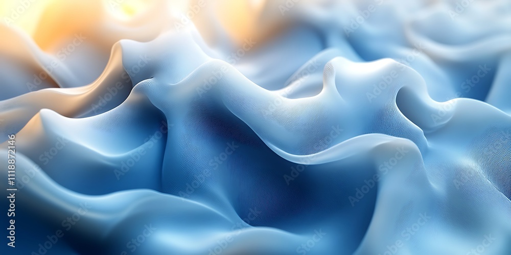 Obraz premium Abstract blue fabric waves texture background.