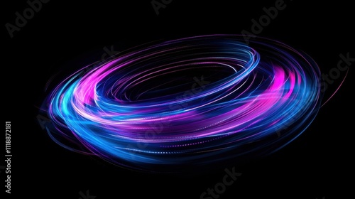 Neon Light Trails Abstract Swirl