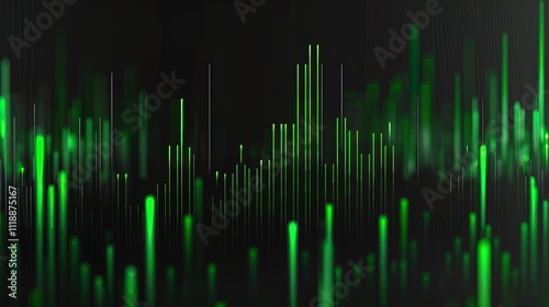 Abstract Green Vertical Lines Digital Art