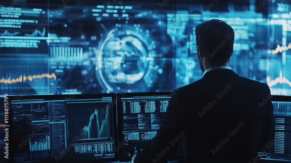 Business Analyst Working on Digital Finance Data - Investment Strategy and Economic Technology Concept Business Analyst Working on Digital Finance Data - Investment Strategy and Economic Technology Concept