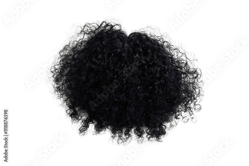 Curly disheveled African black hair on a png transparent background. photo