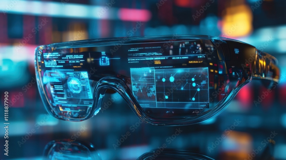 Futuristic Smart Glasses with Holographic Display Futuristic Smart Glasses with Holographic Display