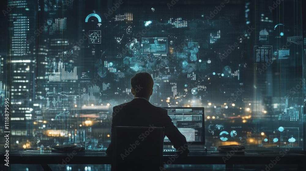 Data Analyst Cityscape Night Data Analyst Cityscape Night