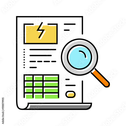 energy bills analysis color icon vector. energy bills analysis sign. isolated symbol illustration