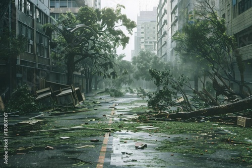 Hurricane with Winds Up to 200 km/h Striking the City