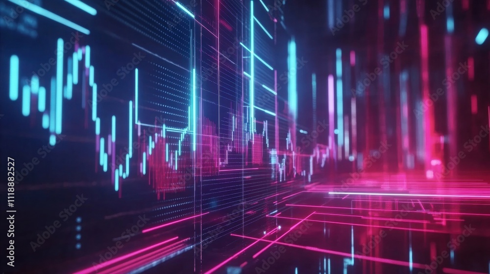 Neon Stock Market Data Visualization Neon Stock Market Data Visualization