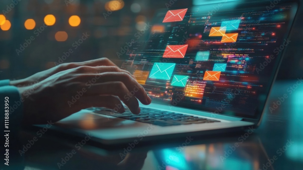 Cybersecurity Email Protection Laptop