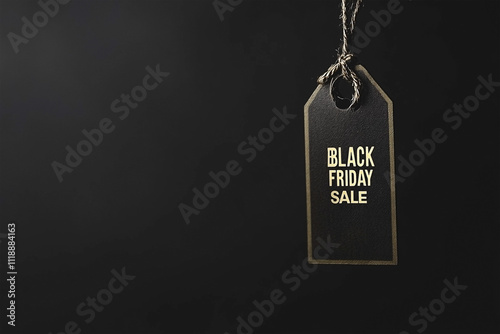 Red Black Friday Sale Tag on Dark Background – Retail and Online Shopping