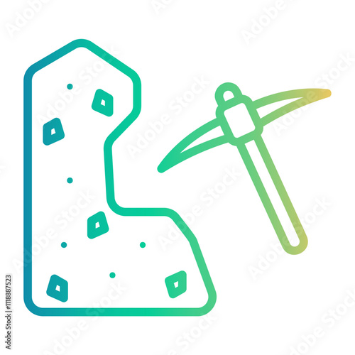 mining Line Gradient Icon