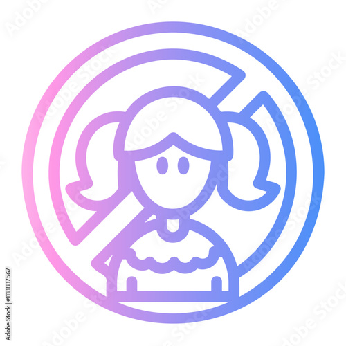 child Line Gradient Icon